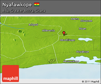 Physical Panoramic Map of Nyafawkope