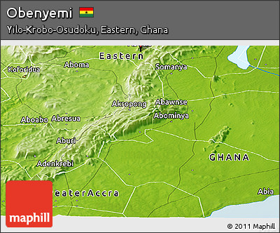 Physical Panoramic Map of Obenyemi