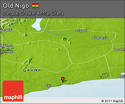 Physical Panoramic Map of Old Nigo