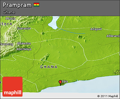 Physical Panoramic Map of Prampram