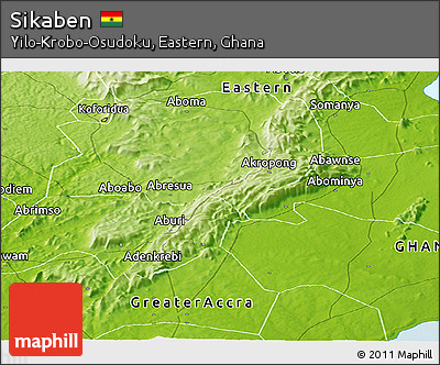 Physical Panoramic Map of Sikaben