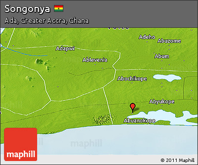 Physical Panoramic Map of Songonya