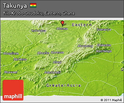 Physical Panoramic Map of Takunya
