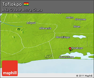 Physical Panoramic Map of Toflokpo