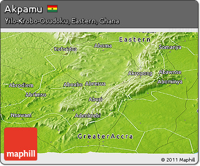 Physical Panoramic Map of Akpamu