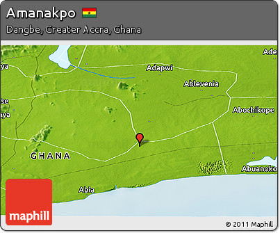 Physical Panoramic Map of Amanakpo