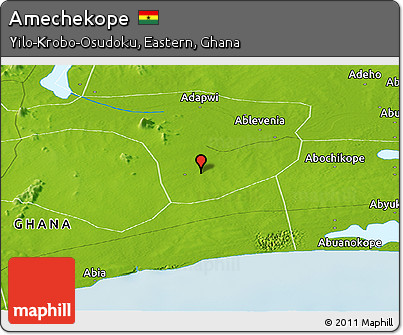 Physical Panoramic Map of Amechekope