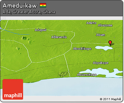 Physical Panoramic Map of Ameduikaw