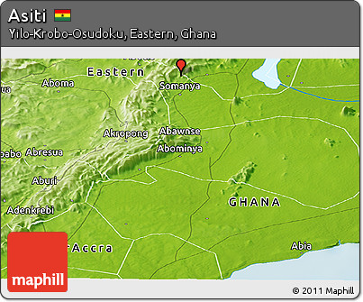 Physical Panoramic Map of Asiti