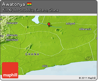 Physical Panoramic Map of Awatonya