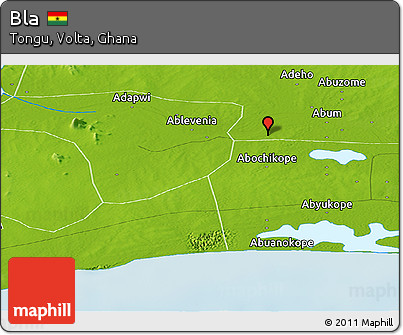 Physical Panoramic Map of Bla