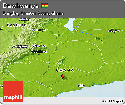 Physical Panoramic Map of Dawhwenya