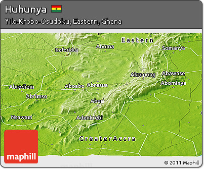 Physical Panoramic Map of Huhunya