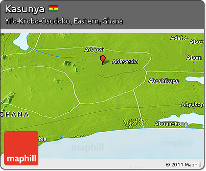 Physical Panoramic Map of Kasunya