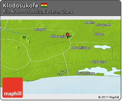 Physical Panoramic Map of Klodosukofe