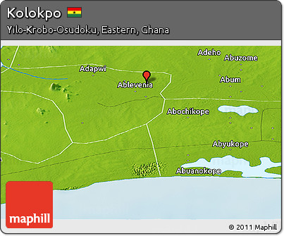 Physical Panoramic Map of Kolokpo
