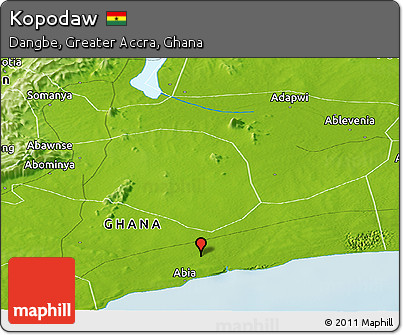 Physical Panoramic Map of Kopodaw