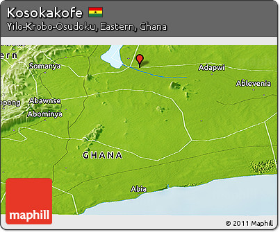 Physical Panoramic Map of Kosokakofe