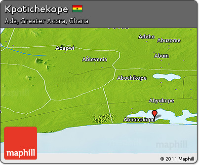 Physical Panoramic Map of Kpotichekope