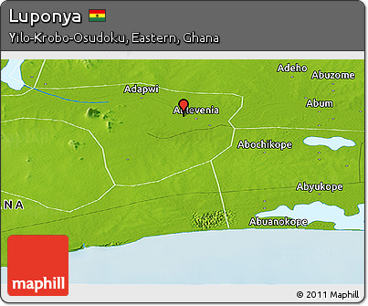 Physical Panoramic Map of Luponya