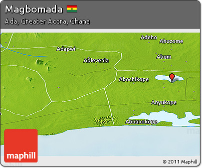 Physical Panoramic Map of Magbomada
