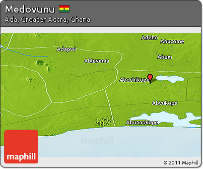 Physical Panoramic Map of Medovunu