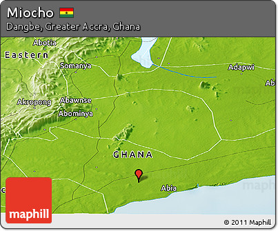 Physical Panoramic Map of Miocho