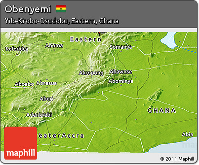 Physical Panoramic Map of Obenyemi