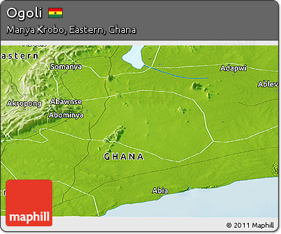Physical Panoramic Map of Ogoli