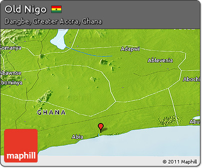 Physical Panoramic Map of Old Nigo