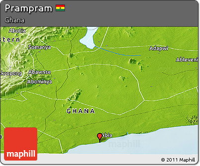 Physical Panoramic Map of Prampram