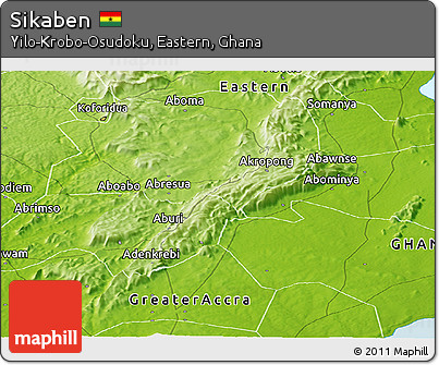 Physical Panoramic Map of Sikaben