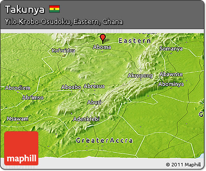 Physical Panoramic Map of Takunya