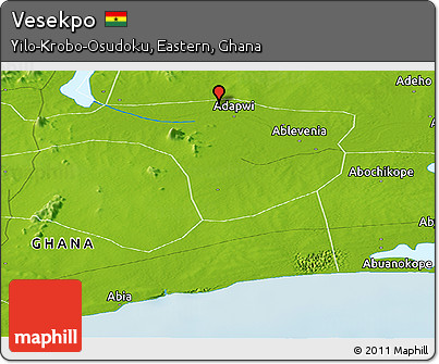 Physical Panoramic Map of Vesekpo