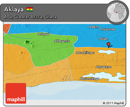 Political Panoramic Map of Aklaya