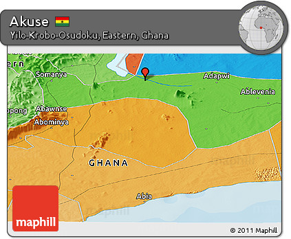 Political Panoramic Map of Akuse