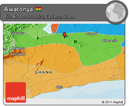 Political Panoramic Map of Awatonya