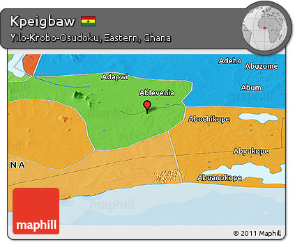 Political Panoramic Map of Kpeigbaw
