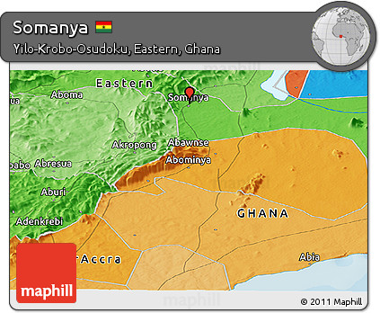 Political Panoramic Map of Somanya