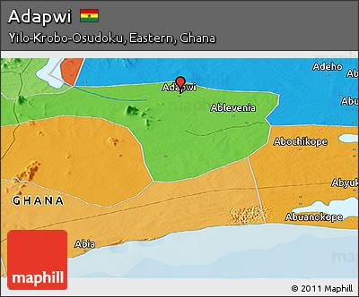 Political Panoramic Map of Adapwi