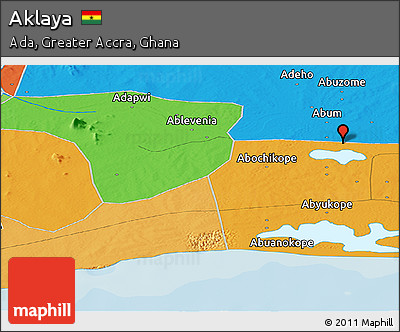 Political Panoramic Map of Aklaya