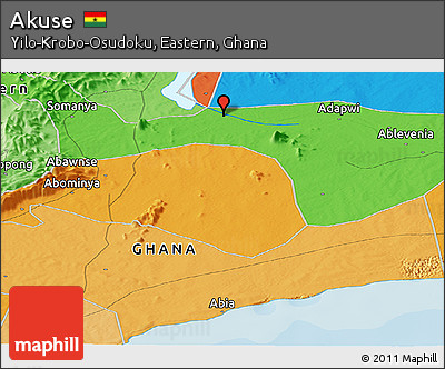 Political Panoramic Map of Akuse