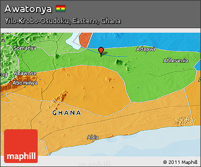 Political Panoramic Map of Awatonya