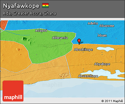 Political Panoramic Map of Nyafawkope