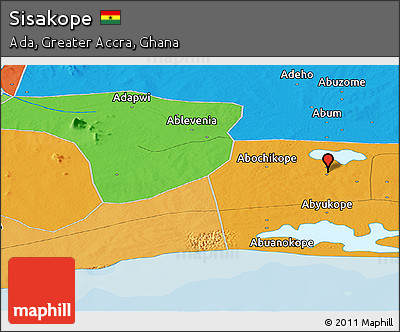 Political Panoramic Map of Sisakope