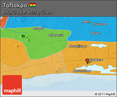 Political Panoramic Map of Toflokpo