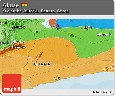 Political Panoramic Map of Akuse