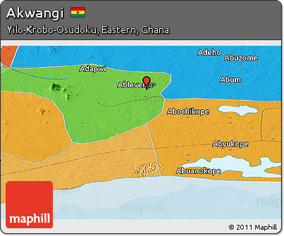 Political Panoramic Map of Akwangi
