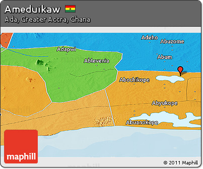 Political Panoramic Map of Ameduikaw