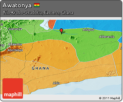 Political Panoramic Map of Awatonya